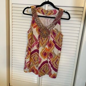 Sonoma Red and Pink Sleeveless Graphic Tank Top